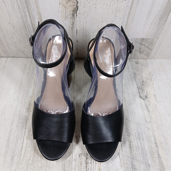 Bleecker & Bond Black Brown Sienna Platform Block Heel Sandals #560 - Picture 3 of 14